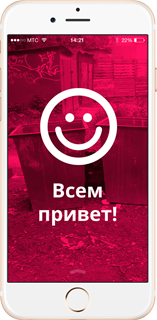 Пример работы приложения Pink